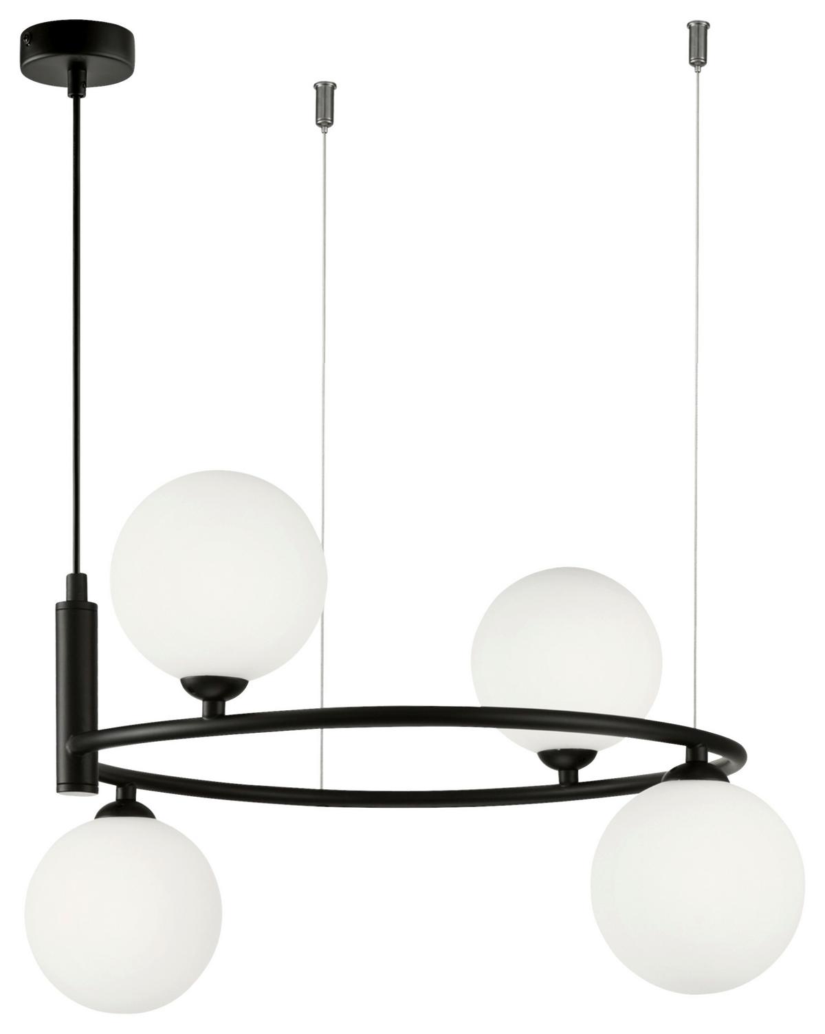 Pendelleuchte Ring - Schwarz, Basics, Glas/Metall (43,5/28/39cm) - MAYTONI