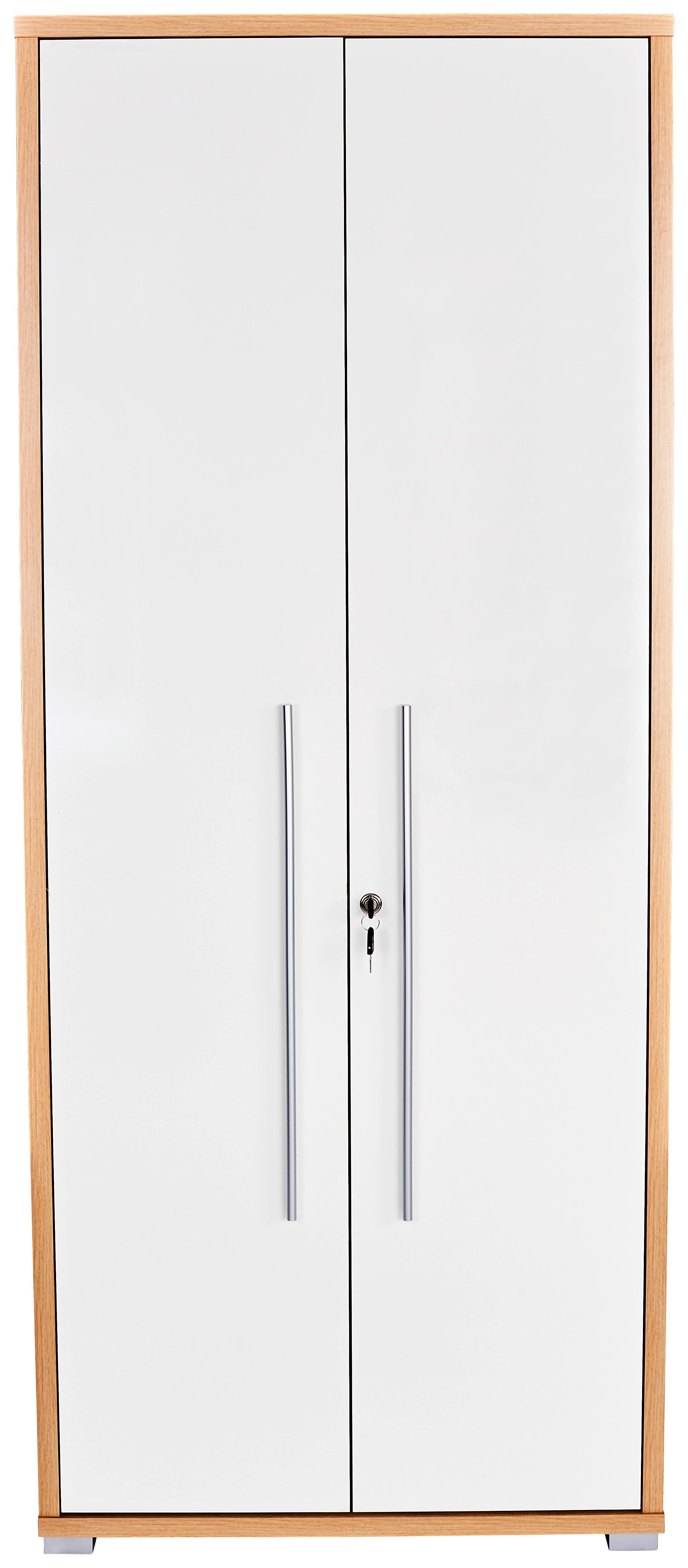 Skříňka na dokumenty PROFI - bílá/barvy dubu, Moderní, kompozitní dřevo (75/185/35cm) - Ondega