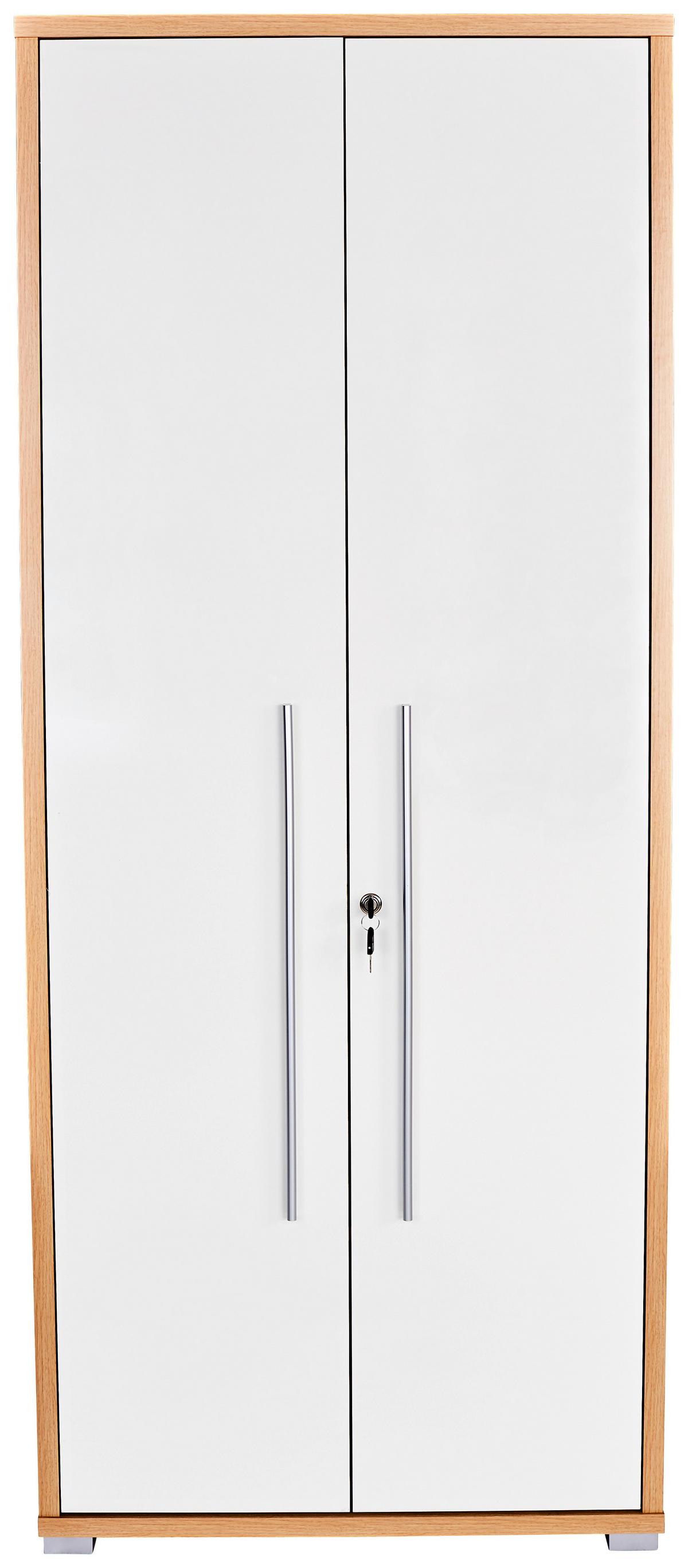 Aktenschrank Versperrbar Profi Eiche Dekor, Weiß B 75 Cm - Eichefarben/Weiß, MODERN, Holzwerkstoff (75/185/35cm) - Ondega