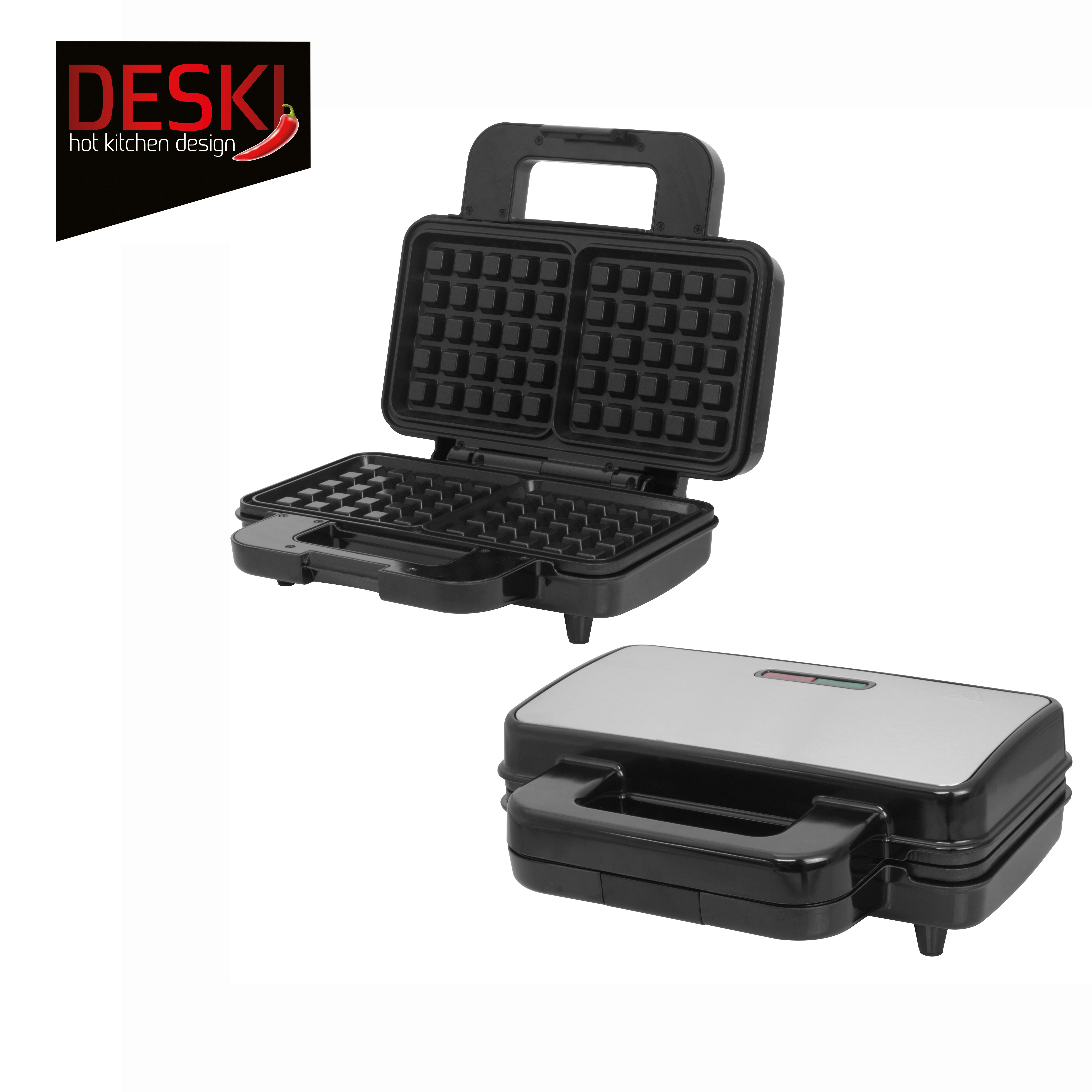 Waffeleisen 1000 W Und Mit Antihaftbeschichtung - Silberfarben/Schwarz, Basics, Kunststoff/Metall (25/29/10cm)