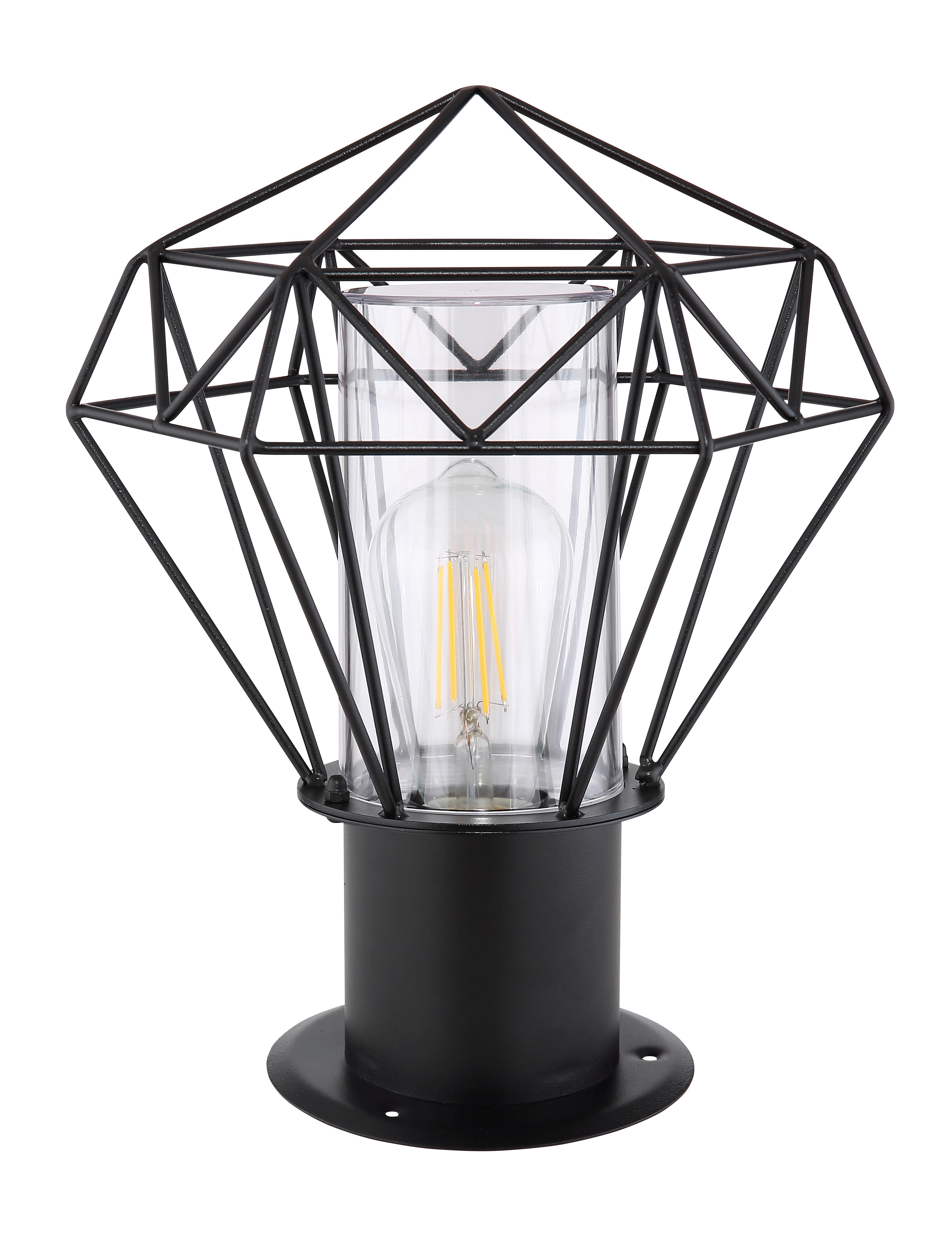 Außenleuchte Horace 15 Watt Edelstahl - Klar/Schwarz, Basics, Kunststoff/Metall (22,5/25,5/31,5cm) - Globo