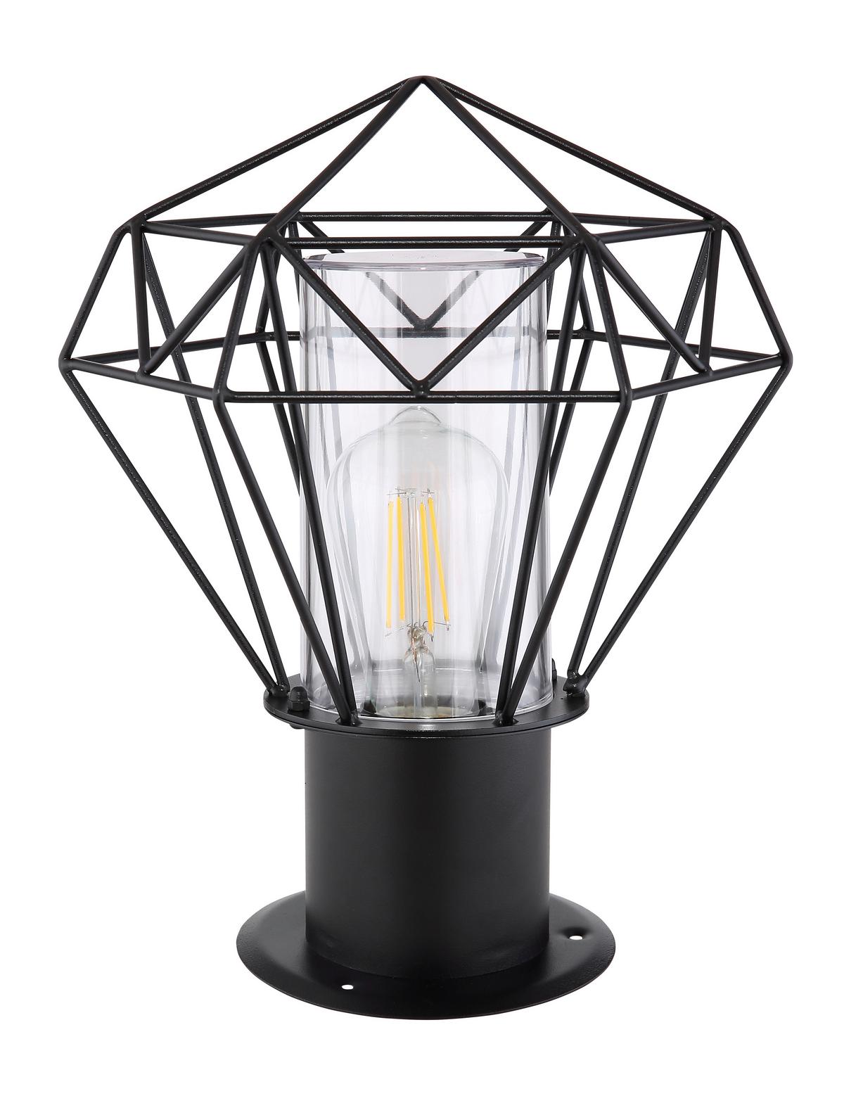 Außenleuchte Horace 15 Watt Edelstahl - Klar/Schwarz, Basics, Kunststoff/Metall (22,5/25,5/31,5cm) - Globo