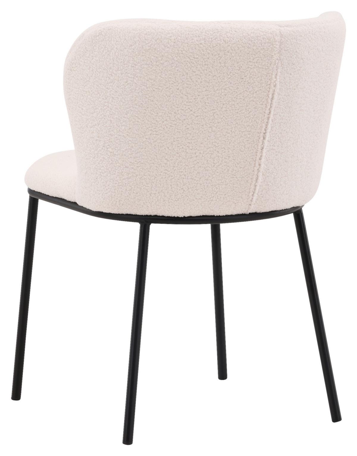 Stuhl-set Edina - Schwarz/Weiß, Design, Textil/Metall (56/55/76cm) - Livetastic