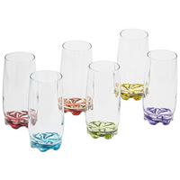 Longdrinkglas Alison 6er-Set, Je ca. 300 ml - Blau/Gelb, KONVENTIONELL, Glas (390ml) - Ondega