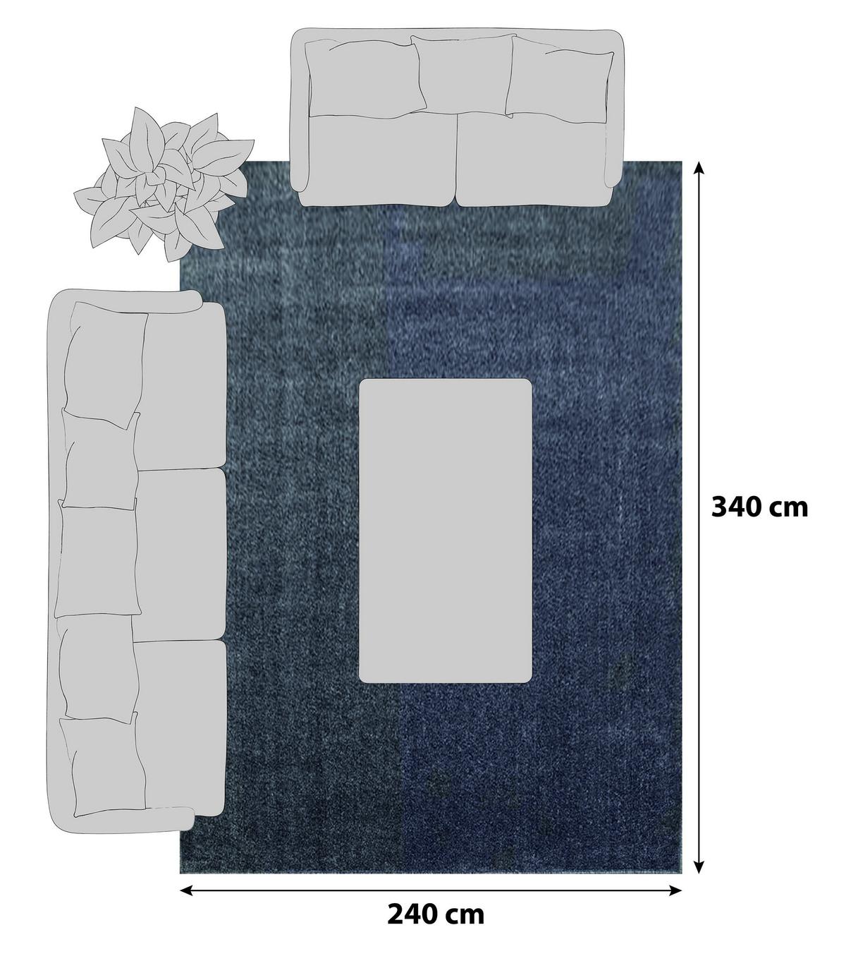 Hochflor Teppich Grau Ata 240x340 Cm - Grau, KONVENTIONELL, Textil (240/340cm) - Novel