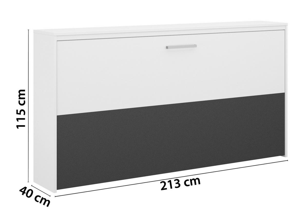 Schrankbett 90x200 cm Albero Grau/Weiß, Dekor - Weiß/Grau, Design, Holzwerkstoff (90/200cm) - Rauch Möbel