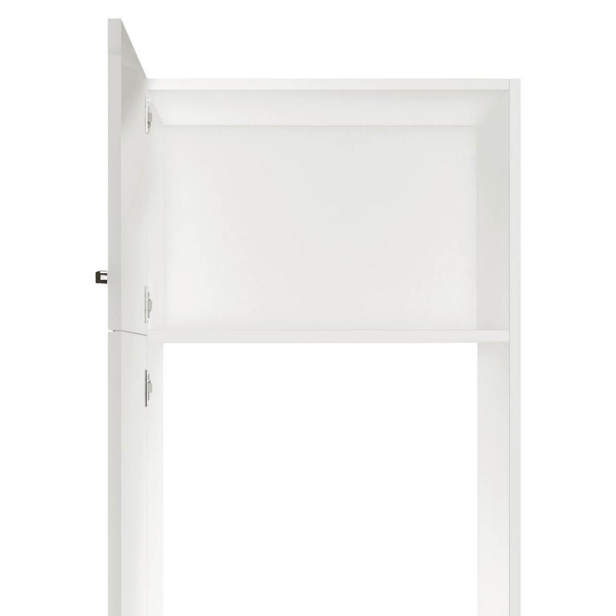 Szekrény Beépíthető Gépekhez Alba - fehér/magasfényű fehér, Modern, faalapú anyag (60/200/57cm)