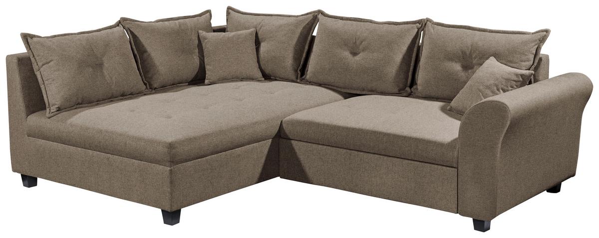 Ecksofa Liz Braun S: 175x252 cm - Schwarz/Braun, MODERN, Textil (175/252cm) - Livetastic