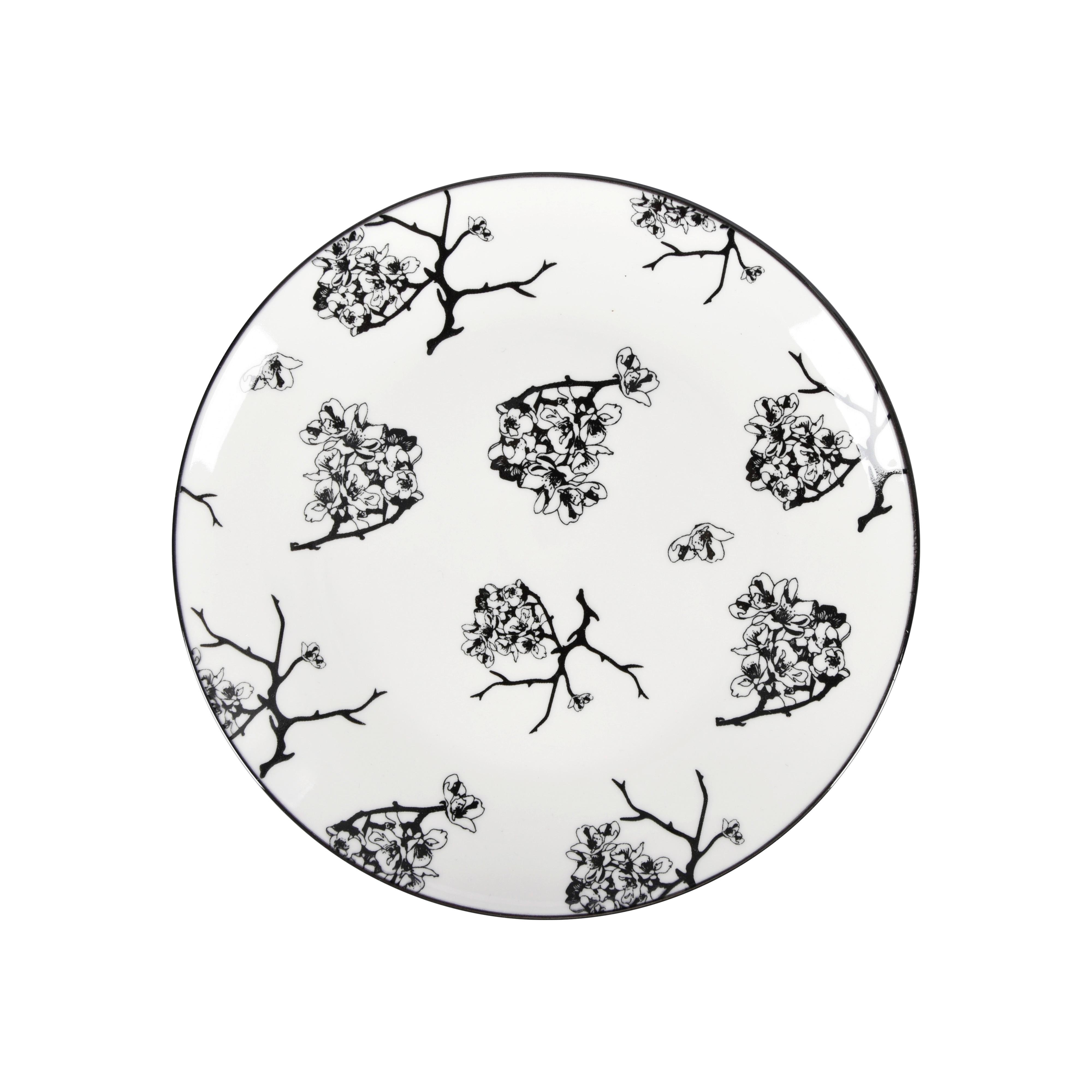 Dezertný tanier Shiva, Ø: 20,4cm - čierna/biela, Lifestyle, keramika (20,4/2,5cm) - Mömax