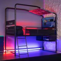 Etagenbett Schwarz, Lf: 90x190 cm - Schwarz, MODERN, Metall (90/190cm) - X Rocker