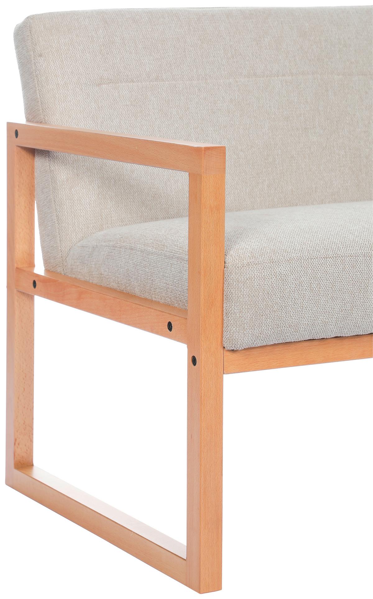 Dvojmiestna pohovka MALMÖ, svetlosivá, bukový masív - prírodná farba/svetlosivá, Modern, drevo/textil (120/75/69cm) - Mömax