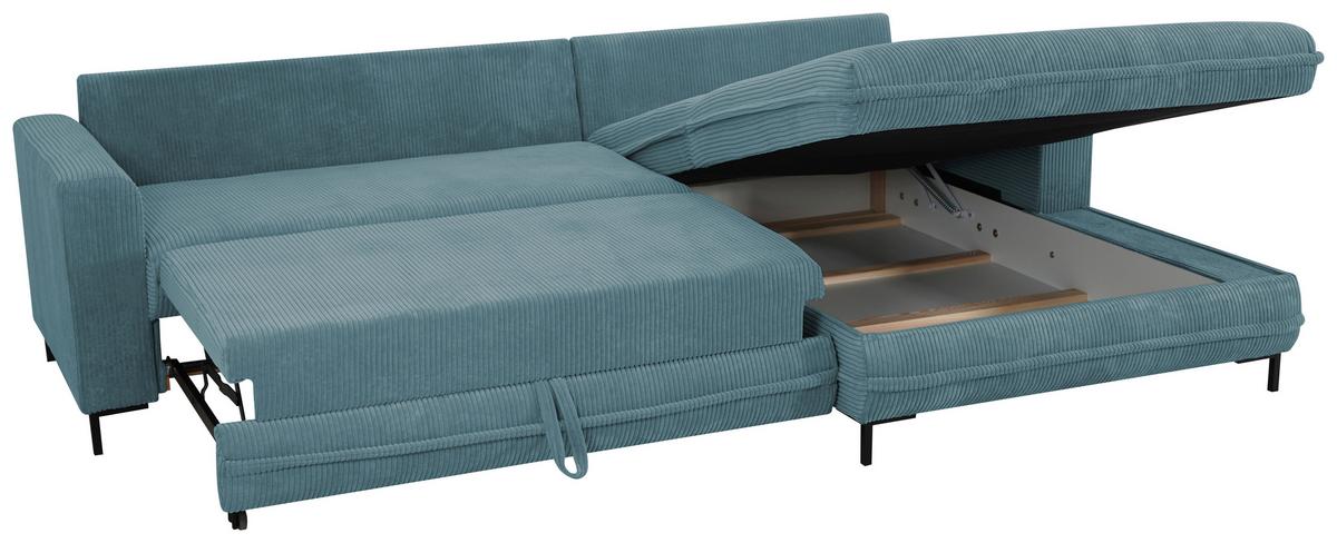 Ecksofa Armilla Blau S: 272x174 Cm - Blau/Hellgrau, Design, Textil (272/174cm) - MID.YOU