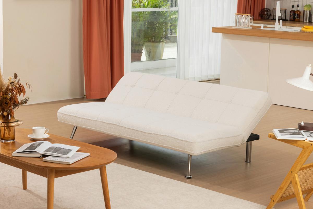 Kanapéágy Billund - fehér, Basics, textil/fa (179/75/90cm) - Livetastic