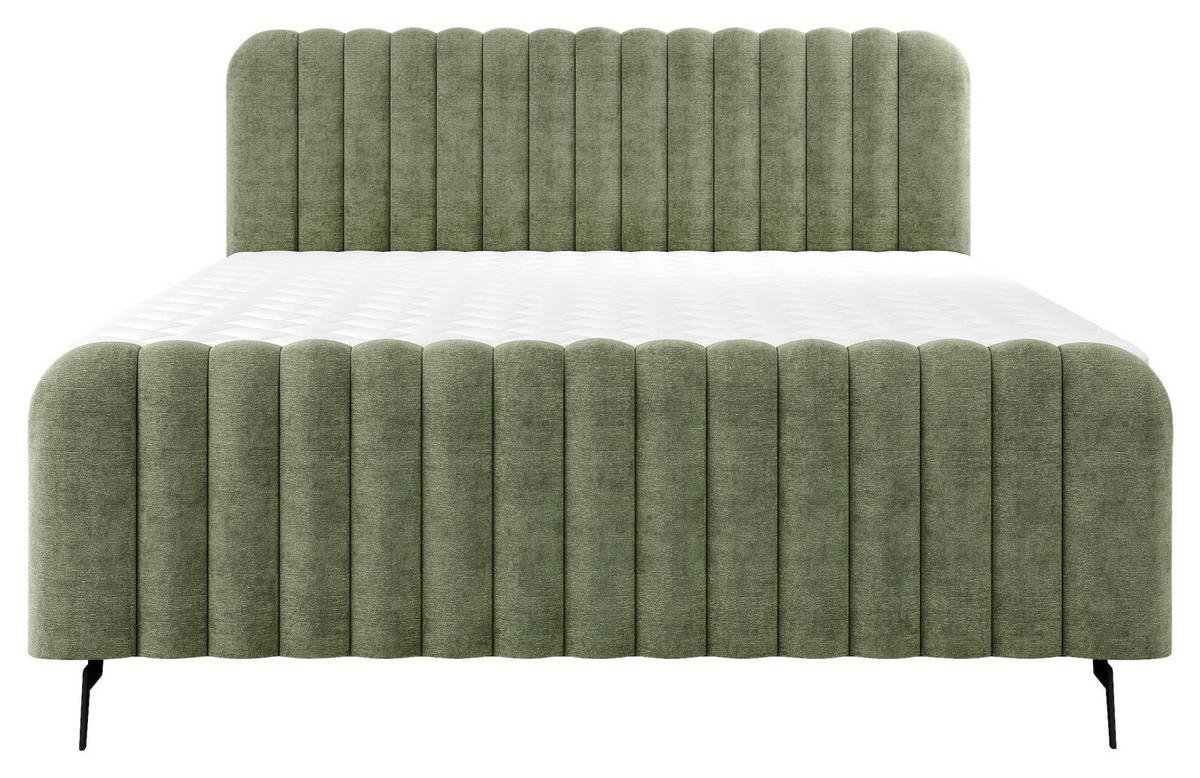 Boxbett Liam Grün 160x200 Cm - Schwarz/Grün, MODERN, Holz/Holzwerkstoff (160/200cm) - MID.YOU