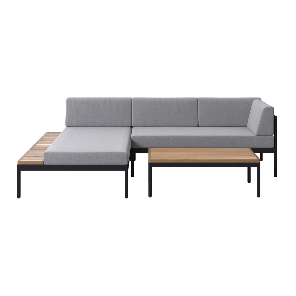 Loungegarnitur 3-Tlg Casablanca Holz/Metall +kissen - Grau/Akaziefarben, MODERN, Holz/Textil (149/99cm) - Beldano