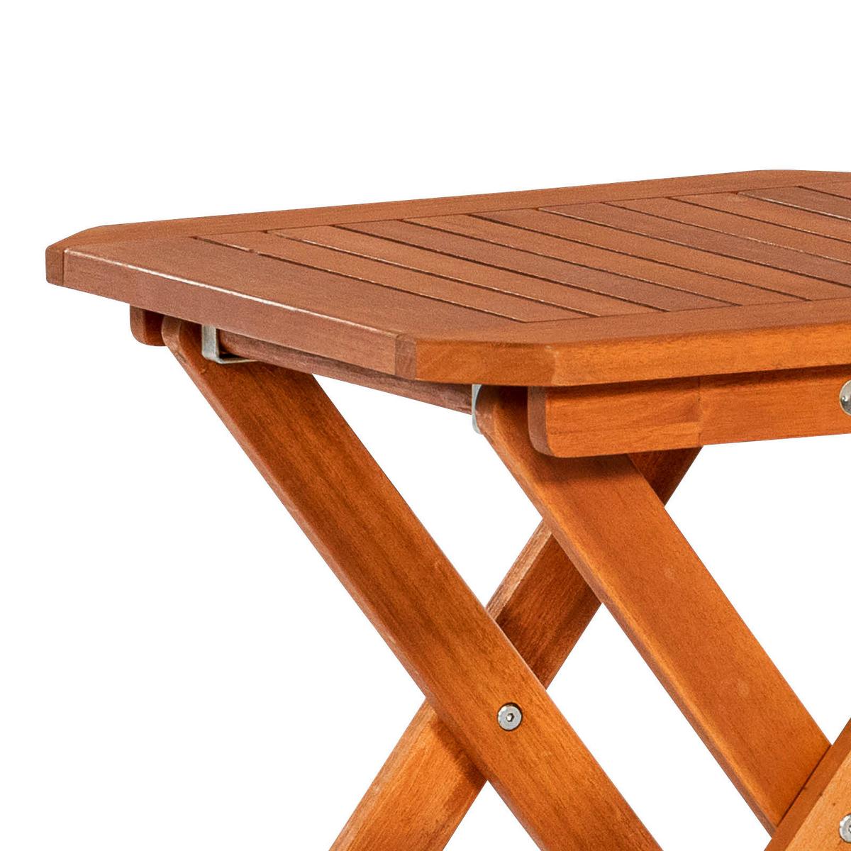 Hocker Klappbar Eukalyptusholz Natur H: 50 cm - Naturfarben, KONVENTIONELL, Holz (50/50/50cm) - Gardenson