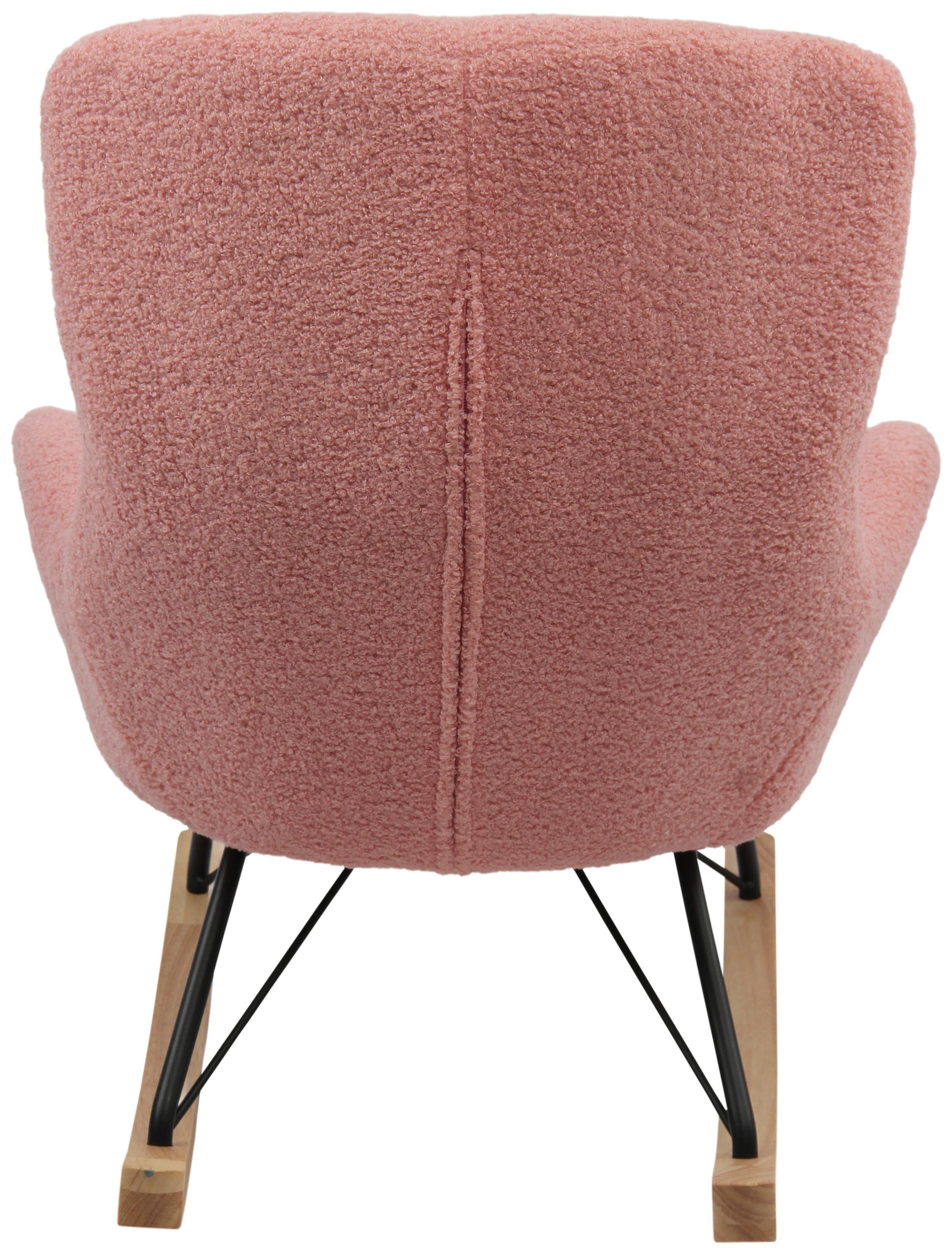 Kinder-Schaukelstuhl Dora Pink B: 55 cm - Pink, Basics, Holz/Textil (55/70/63cm) - Livetastic