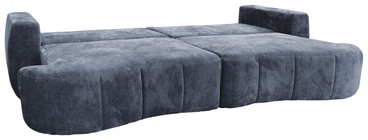 Boxspringsofa Berg - Schwarz/Dunkelblau, Trend, Textil (292/71-99/127cm) - Livetastic