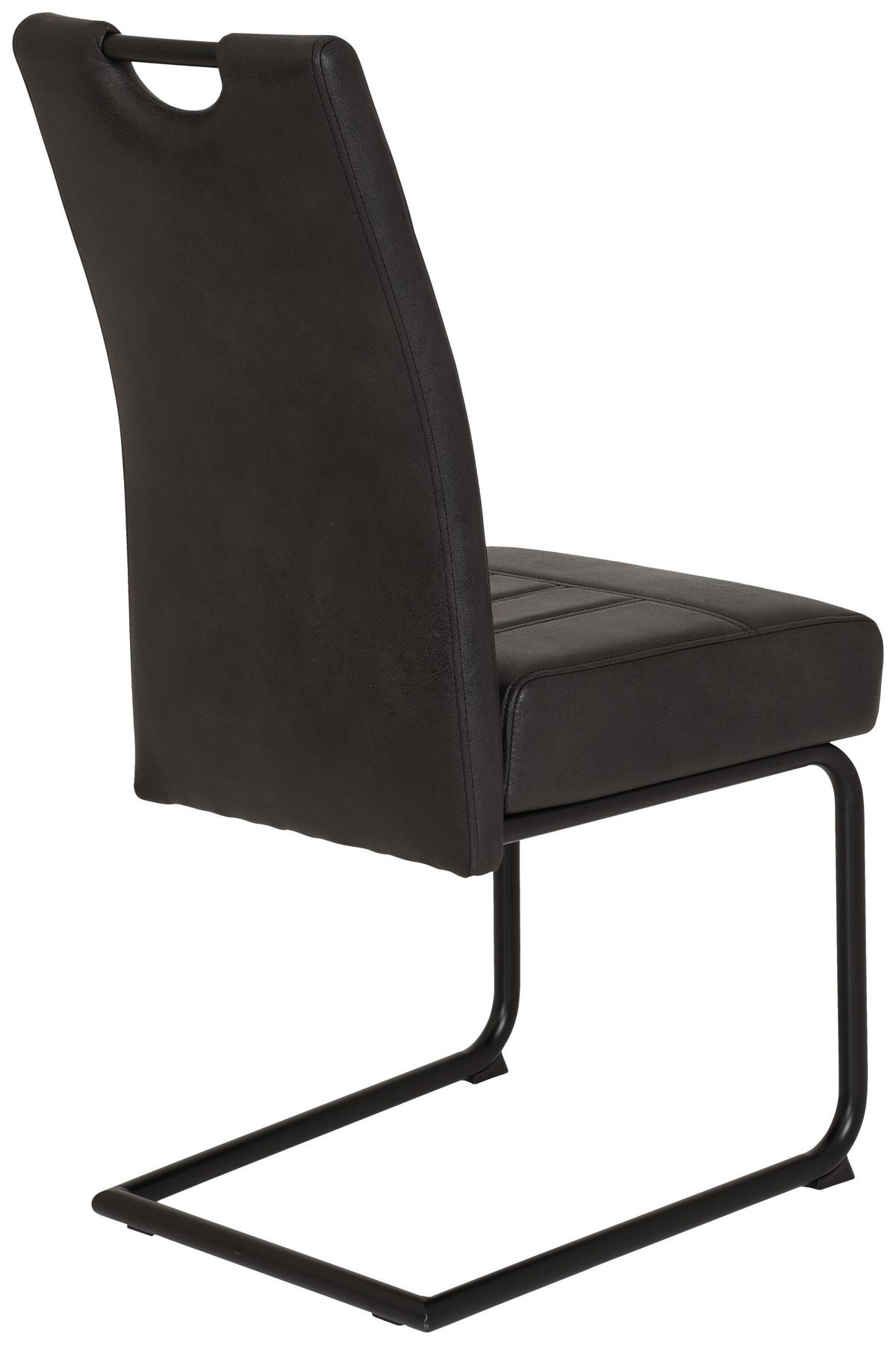 Szánkótalpas Szék Betty - fekete/antracit, Konventionell, textil/fém (43/99/60cm)