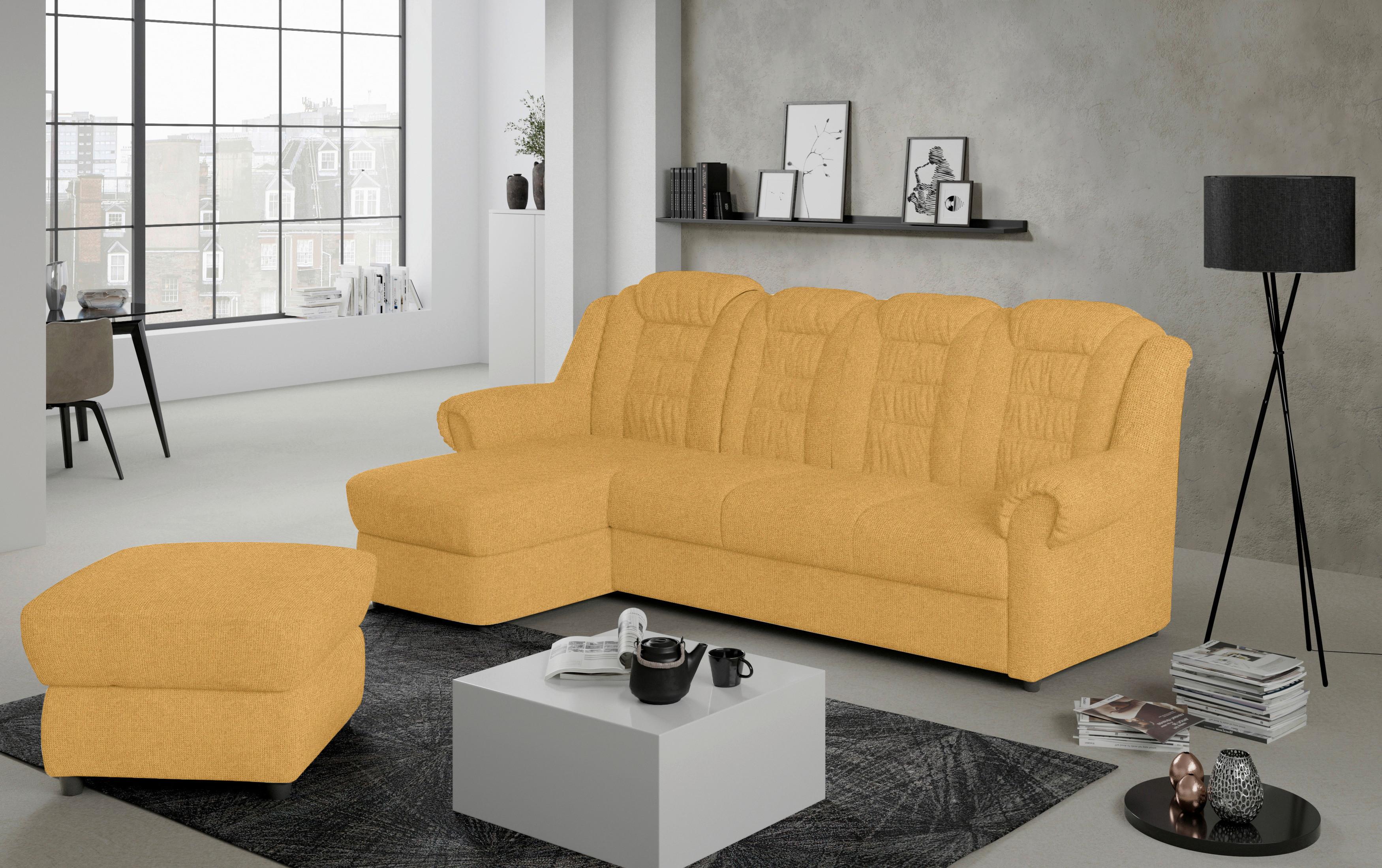 Ecksofa Boston Gelb Chenille - Gelb/Schwarz, KONVENTIONELL, Textil (165/262cm) - Livetastic