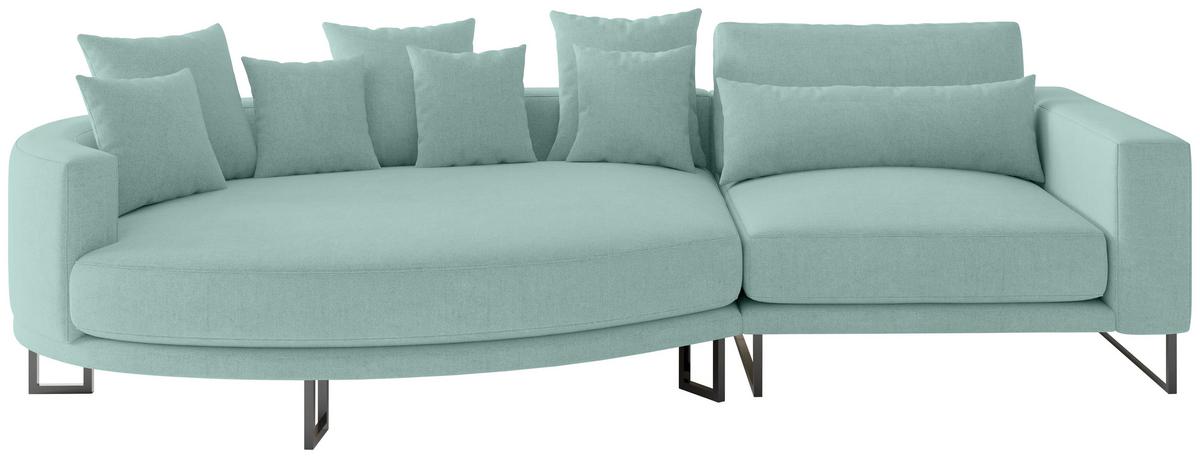 Bigsofa Natalia Türkis S: 150x283 Cm - Türkis/Schwarz, Design, Textil (150/283cm) - Livetastic