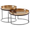Couchtischset Wohnling Goldfarben B:46 cm - Goldfarben/Schwarz, MODERN, Metall (46/46/41cm) - MID.YOU