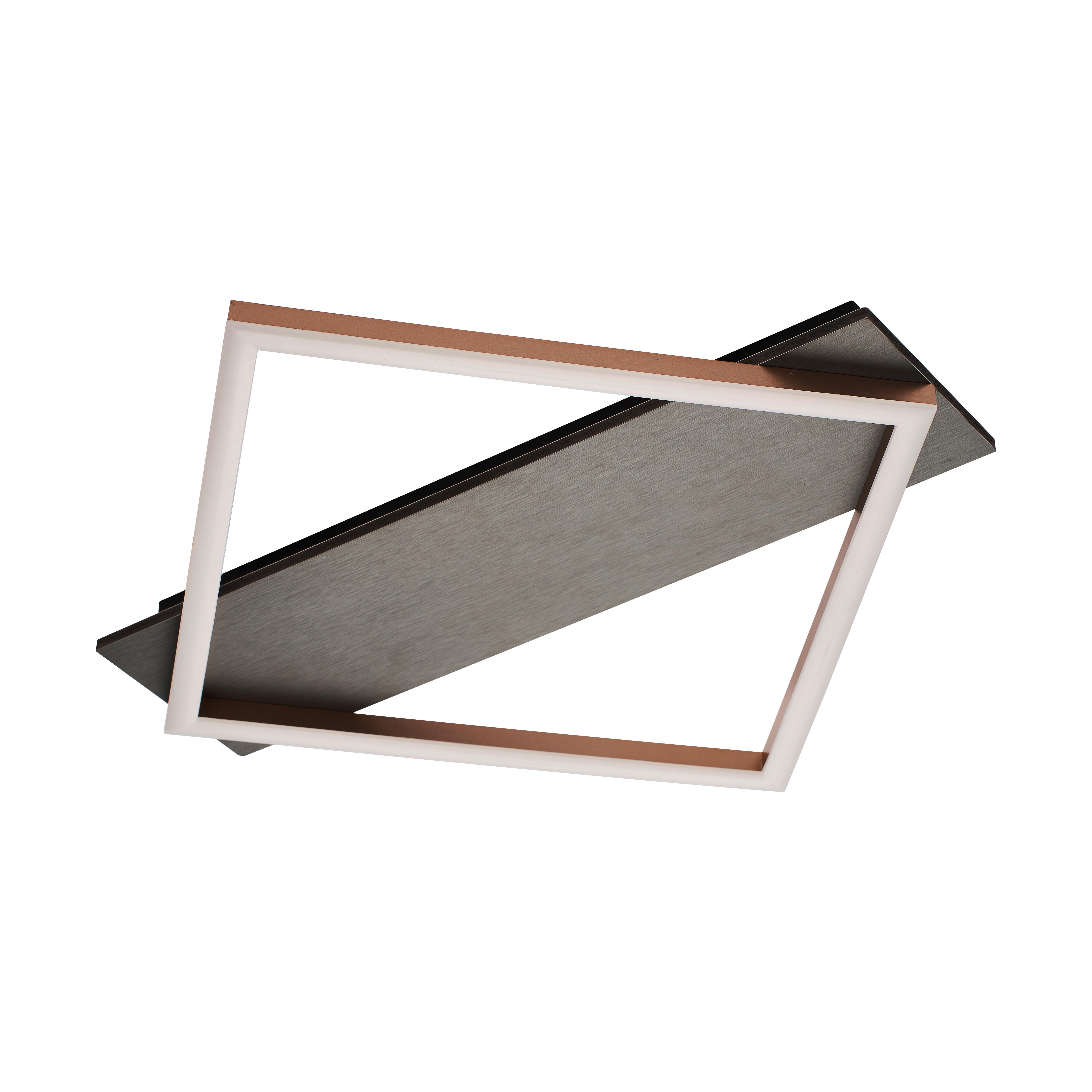 STROPNÍ LED SVÍTIDLO WILLÜ - šedá/černá, Moderní, kov/kompozitní dřevo (46/46/5cm) - Modern Living