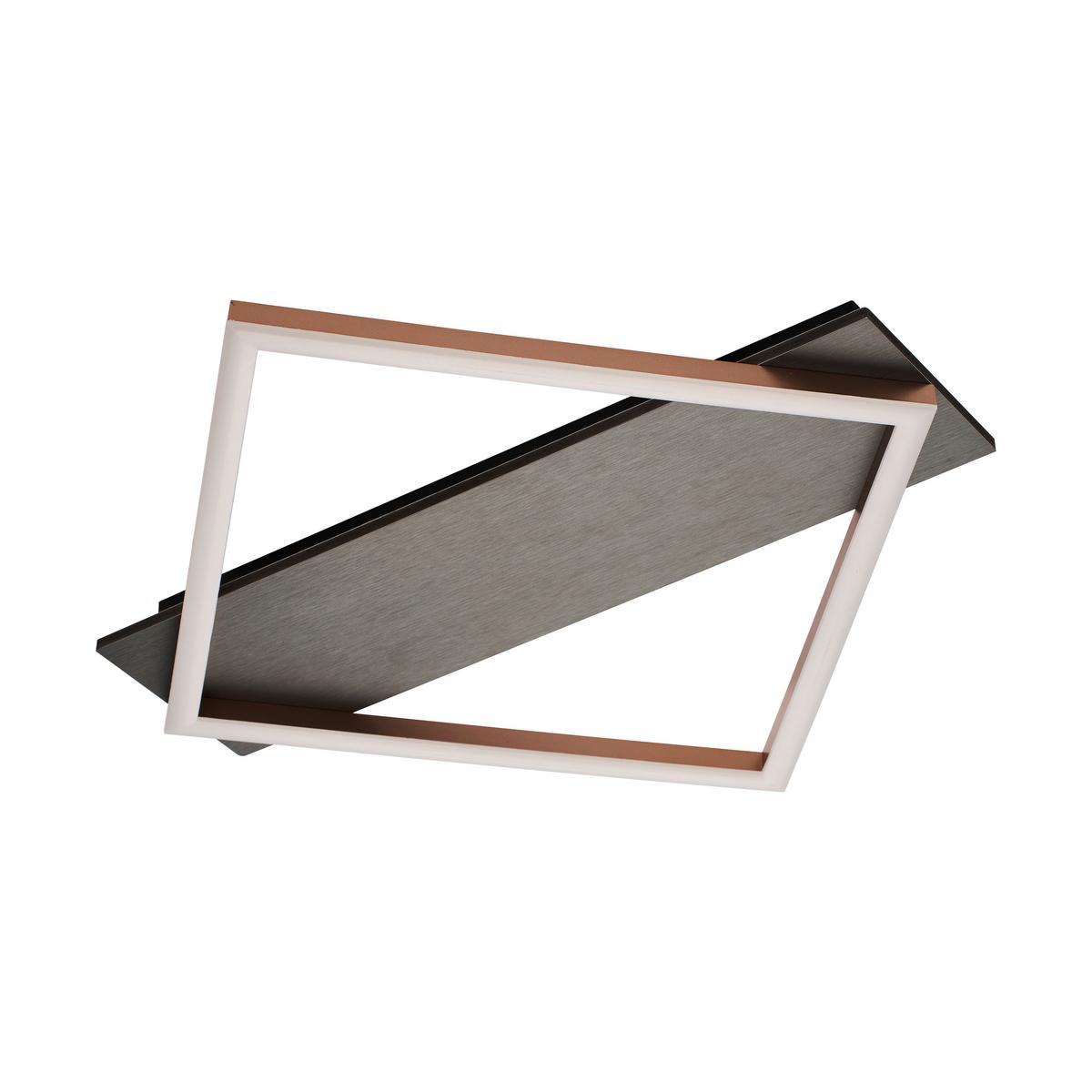 STROPNÍ LED SVÍTIDLO WILLÜ - šedá/černá, Moderní, kov/kompozitní dřevo (46/46/5cm) - Modern Living