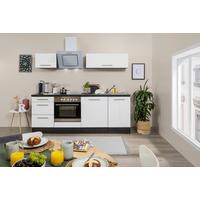 Küchenzeile Respekta Rp220ewc Mit Geräte 220 Cm Grau/weiß - Weiß/Grau, Basics, Holzwerkstoff (220cm) - Respekta