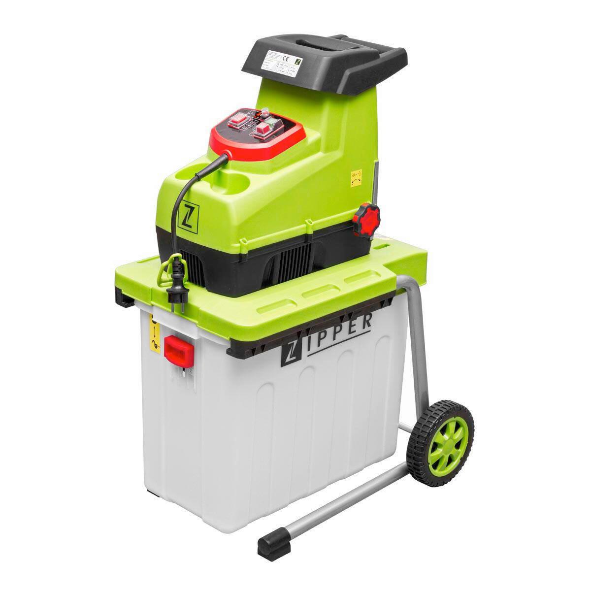 Elektro-Häcksler 2800 W bis ø 4,4 cm - Grün, Basics, Metall - Zipper