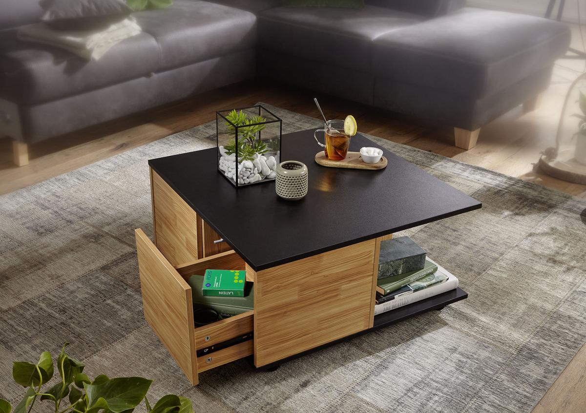 Konfererenční stůl pískovo-antracitový - antracitová/pískové barvy, Moderní, kompozitní dřevo/plast (70/70/36,5cm) - MID.YOU