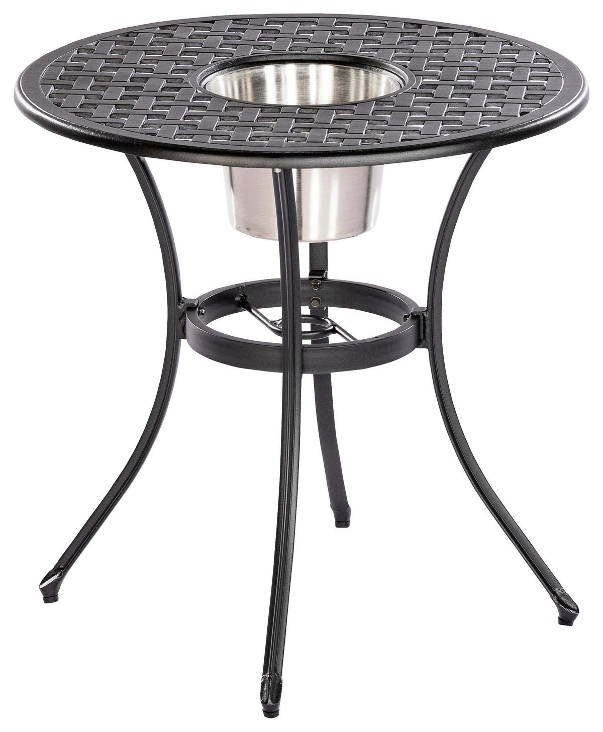 Balkonset Rhodos - Graphitfarben/Grau, MODERN, Textil/Metall - Gardenson