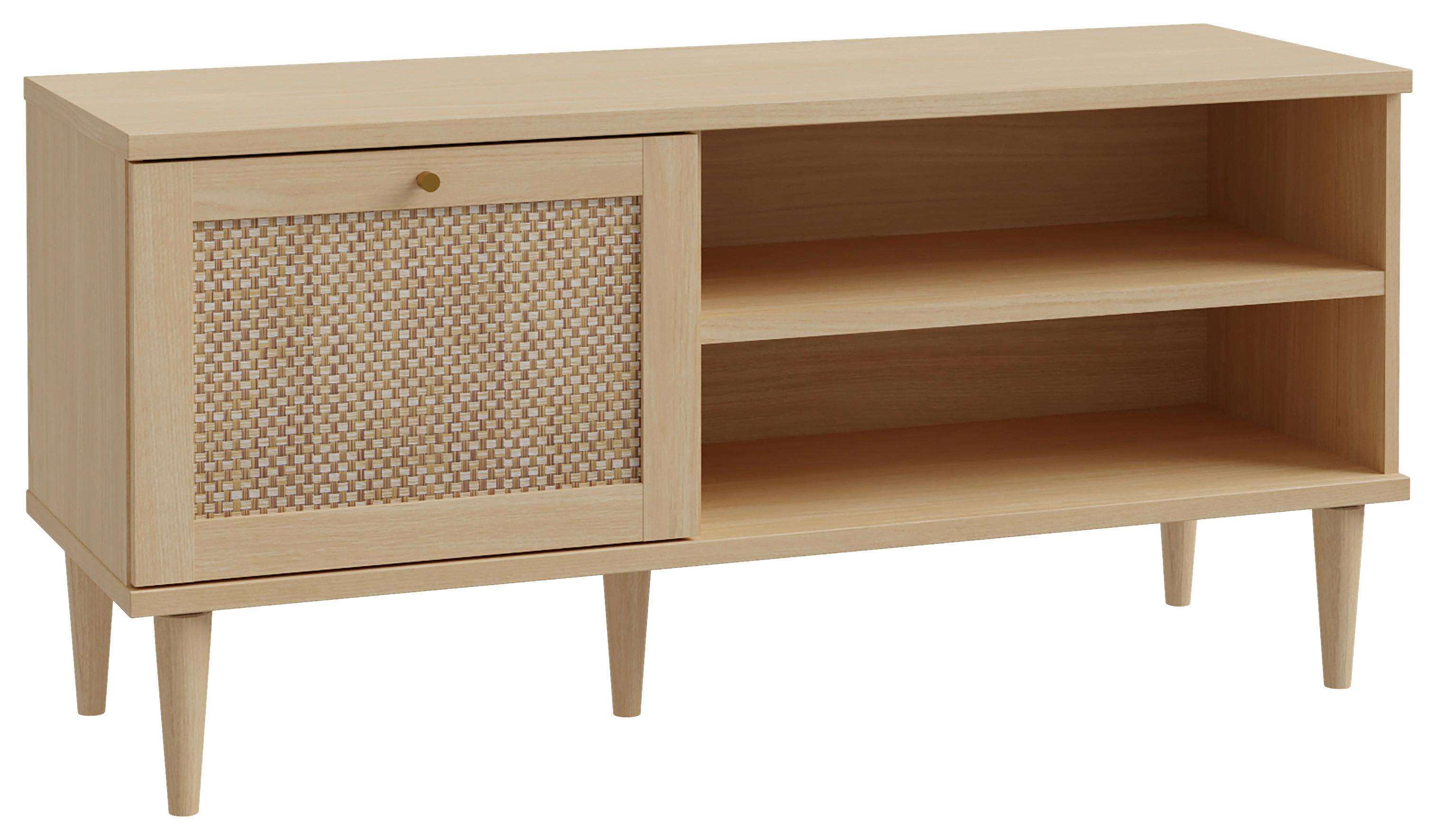 TV diel CALASETTA š: 120 cm - zlatá/farba duba, Natur, kov/drevo (120,1/57,8/41,4cm)