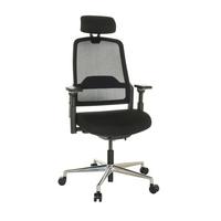 Drehstuhl Teraro Ax - Silberfarben/Schwarz, Basics, Kunststoff/Textil (65/111-126/61cm) - MID.YOU