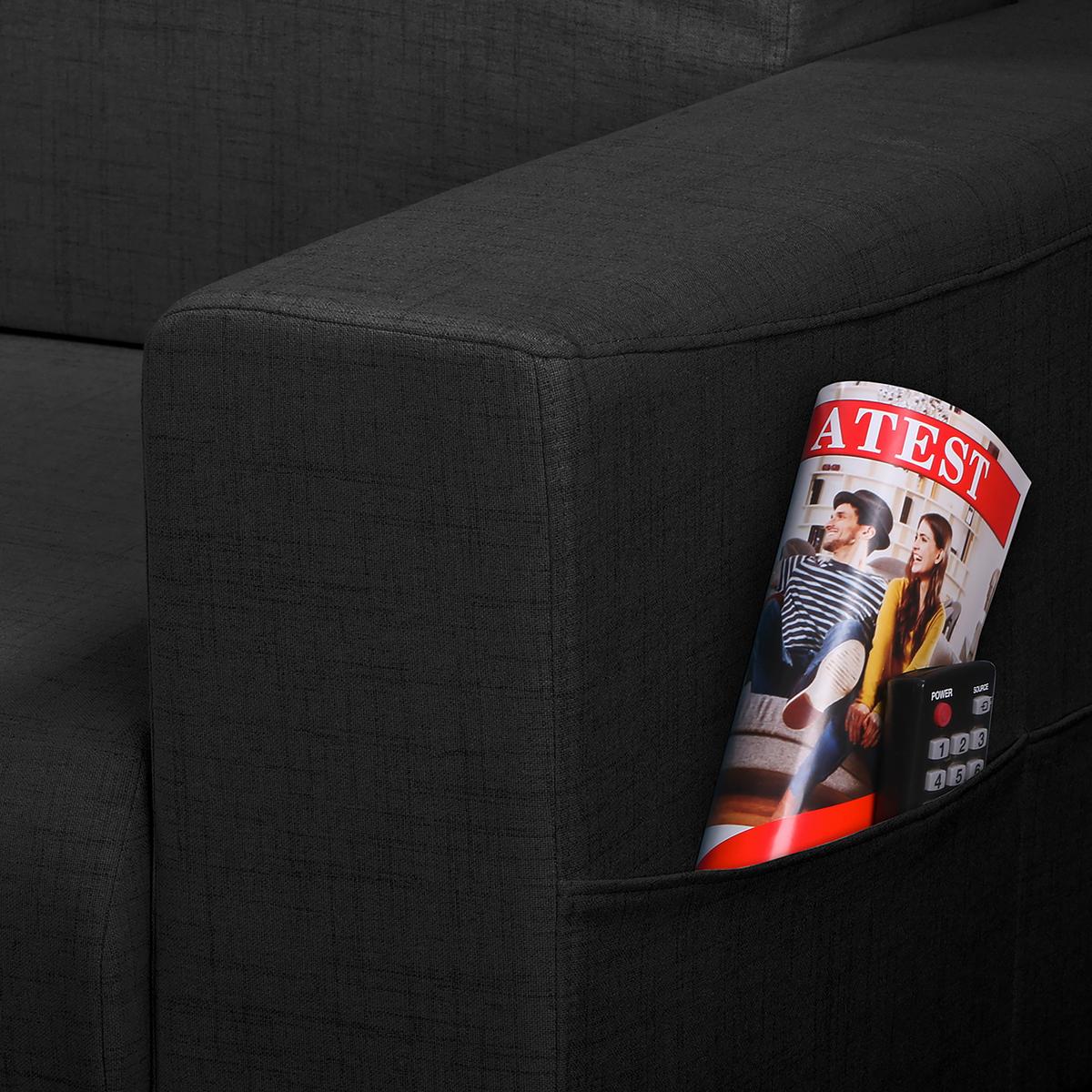 Ecksofa Bella Schwarz S: 257x174 cm - Wengefarben/Schwarz, Design, Textil (257/174cm) - Livetastic