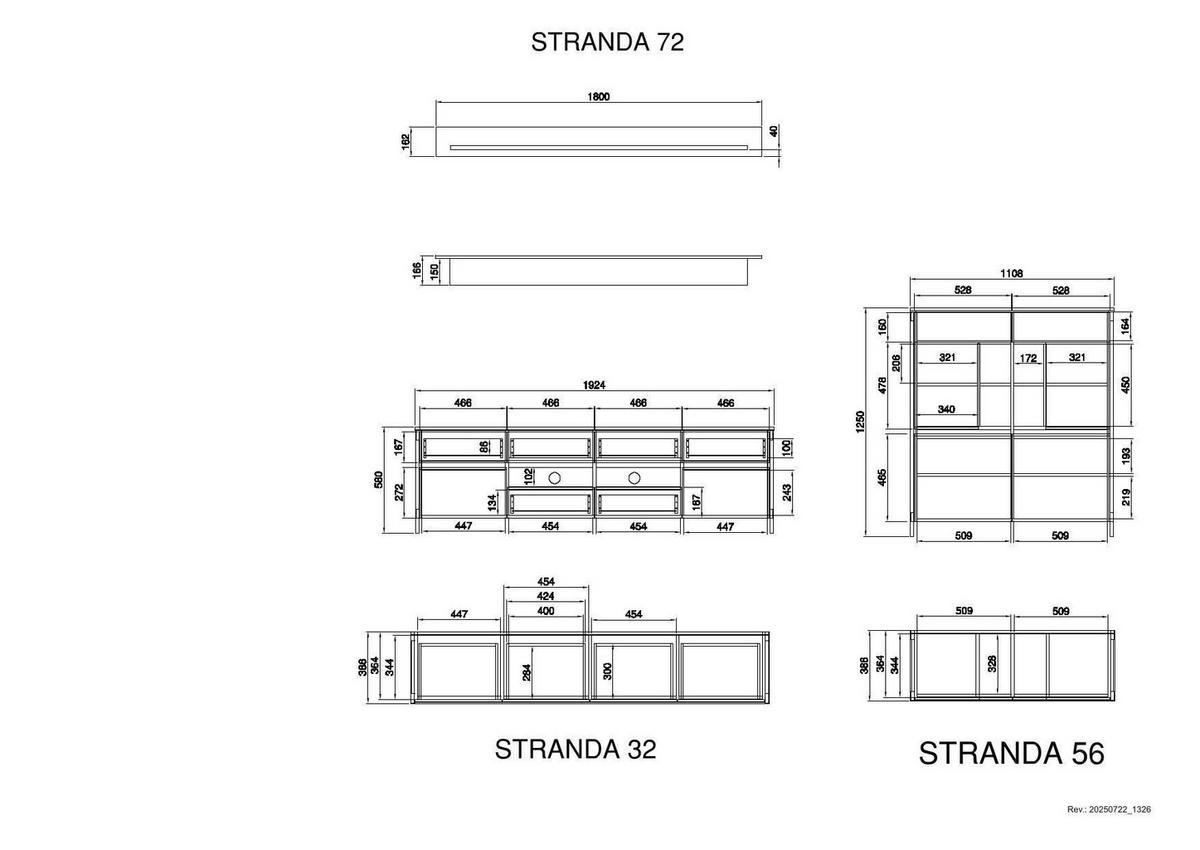 Wohnwand Stranda Weiß/Eichefarben B: 319cm - Eichefarben/Weiß, Design, Holzwerkstoff (319/170/39cm) - MID.YOU