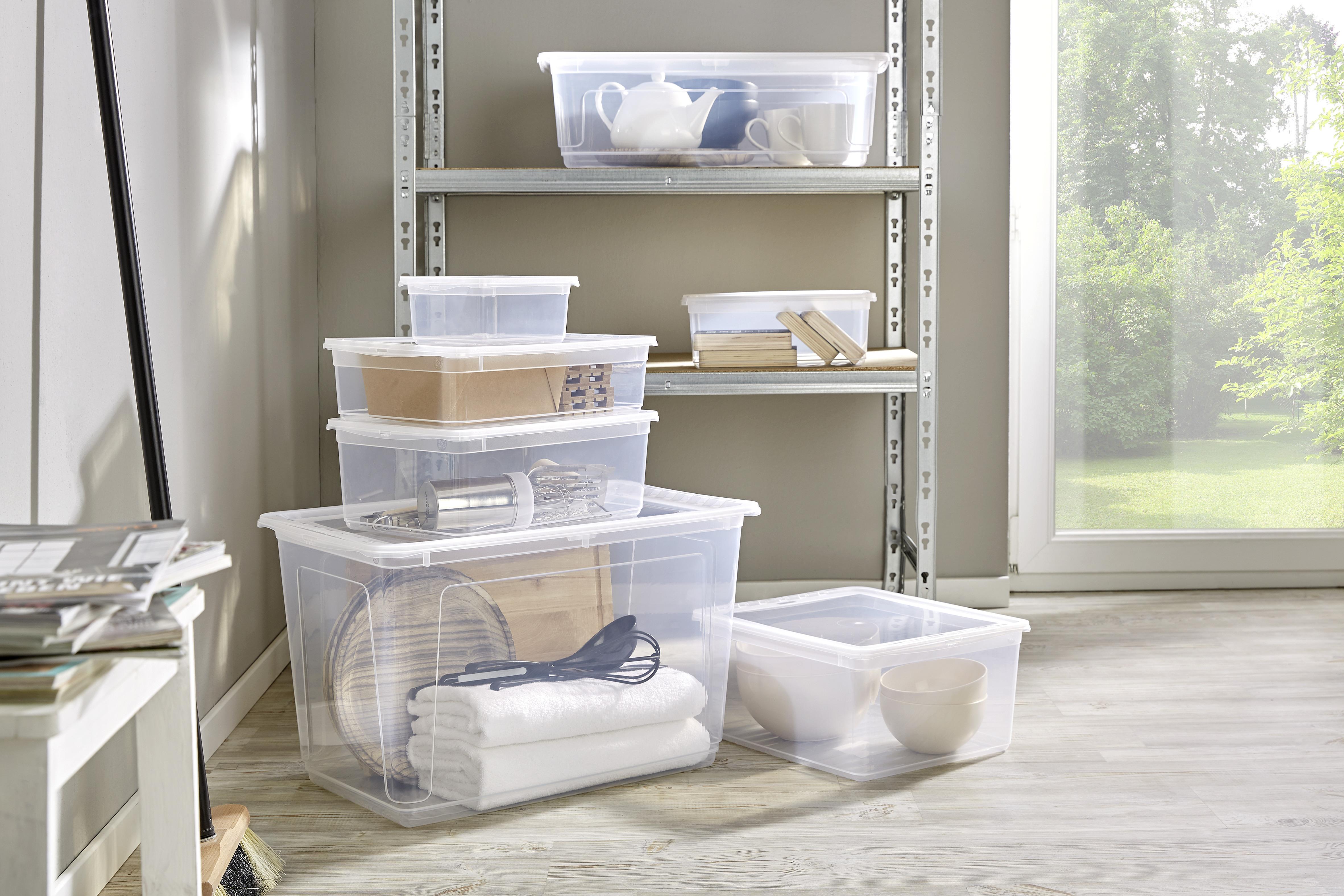 Aufbewahrungsbox Bea mit Deckel Kunststoff 33x19,5x12 cm - Transparent, KONVENTIONELL, Kunststoff (33/19,5/12cm) - Homezone