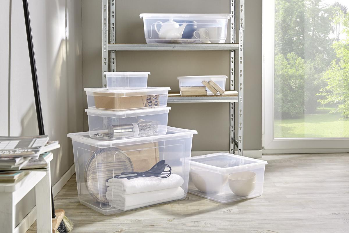Aufbewahrungsbox Bea mit Deckel Kunststoff 19,5x16,5x8,5 cm - Transparent, KONVENTIONELL, Kunststoff (19,5/16,5/8,5cm) - Homezone