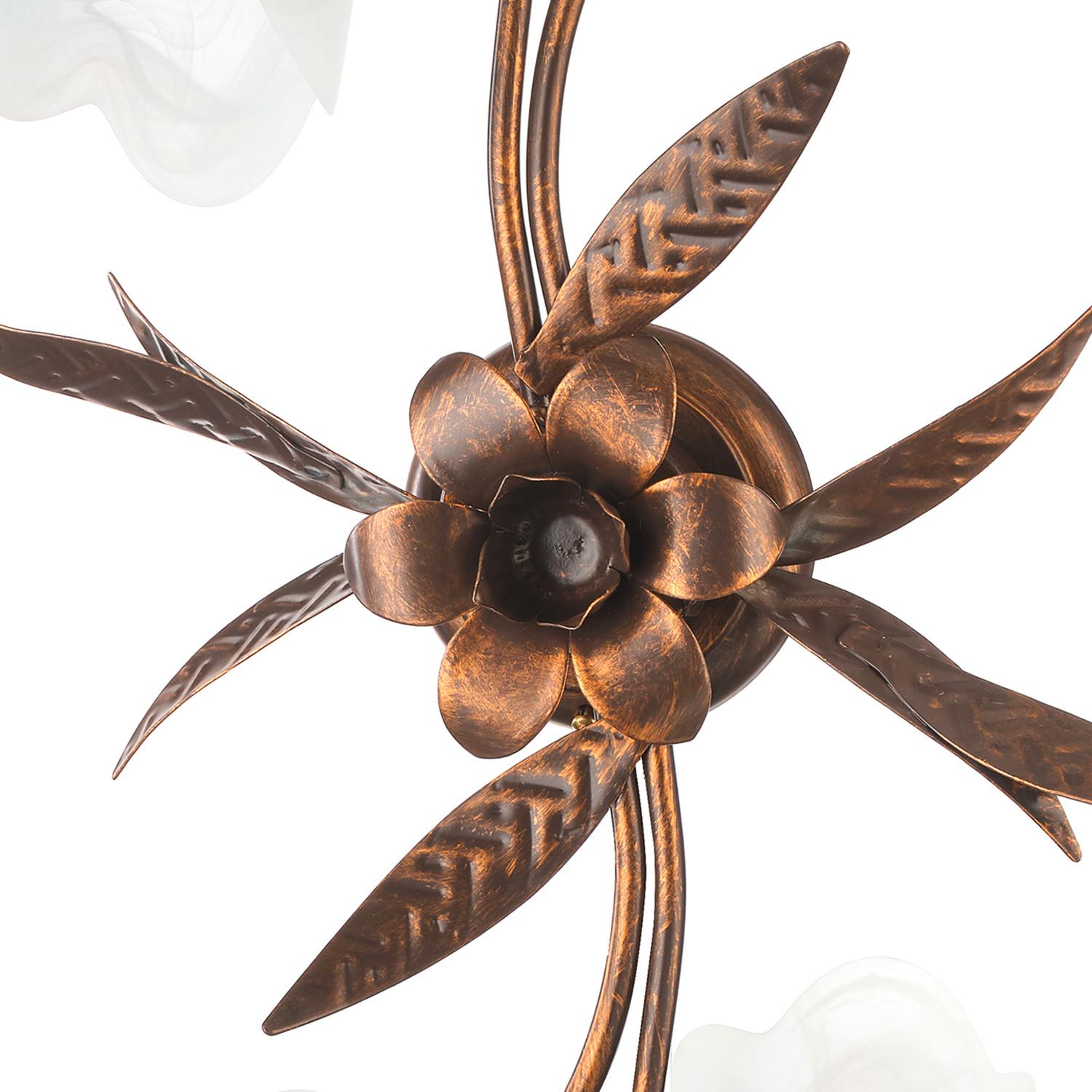 Deckenleuchte 4240/Pl4 - Bronzefarben, KONVENTIONELL, Glas/Metall (40/18/70cm)