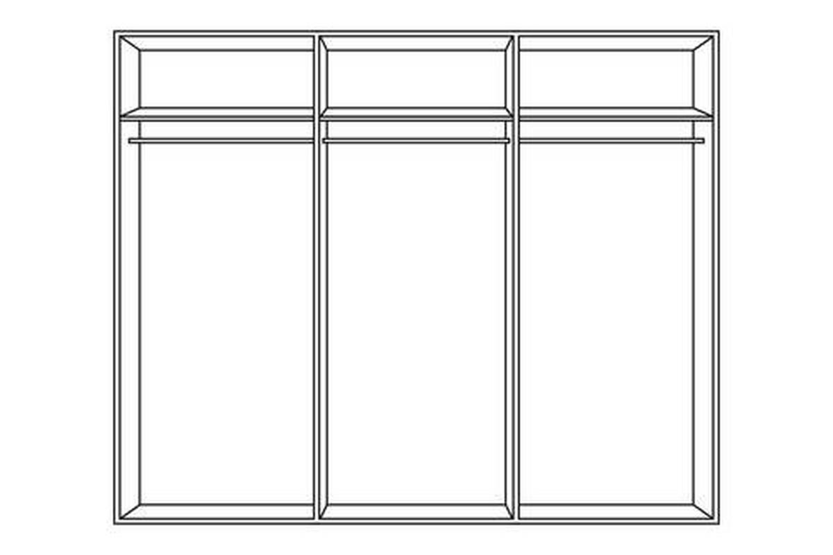 Schwebetürenschrank Mit Spiegel 270cm Erni Eiche Dekor - Eichefarben, Basics, Holzwerkstoff (270/210/65cm) - MID.YOU