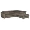 Ecksofa Aspen Webstoff Graubraun 245x208 Cm - Graubraun/Buchefarben, Design, Textil (245/208cm) - Livetastic