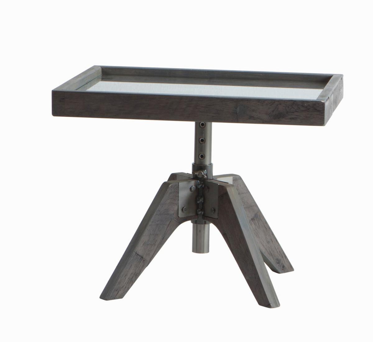 Nachttisch Accessoires, Grau B: 52 Cm - Grau, Design, Glas/Holz (52/34-53/42cm) - Hasena