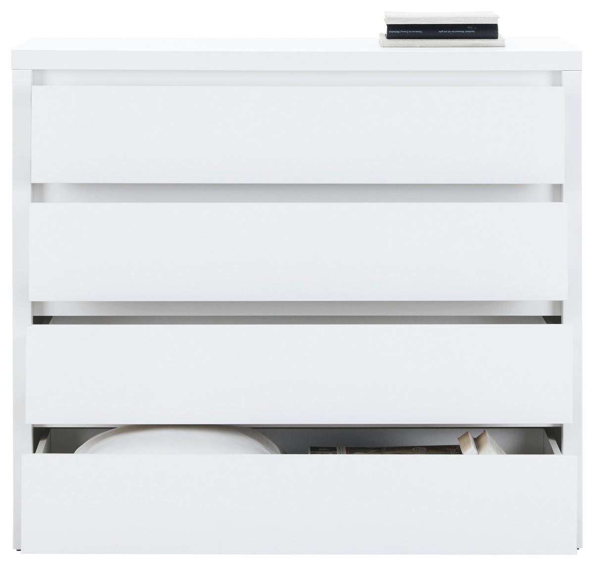 KOMODA LARIOS B -EXKLUSIV- - bílá/černá, Moderní, kompozitní dřevo/plast (105/91/40cm) - Mömax