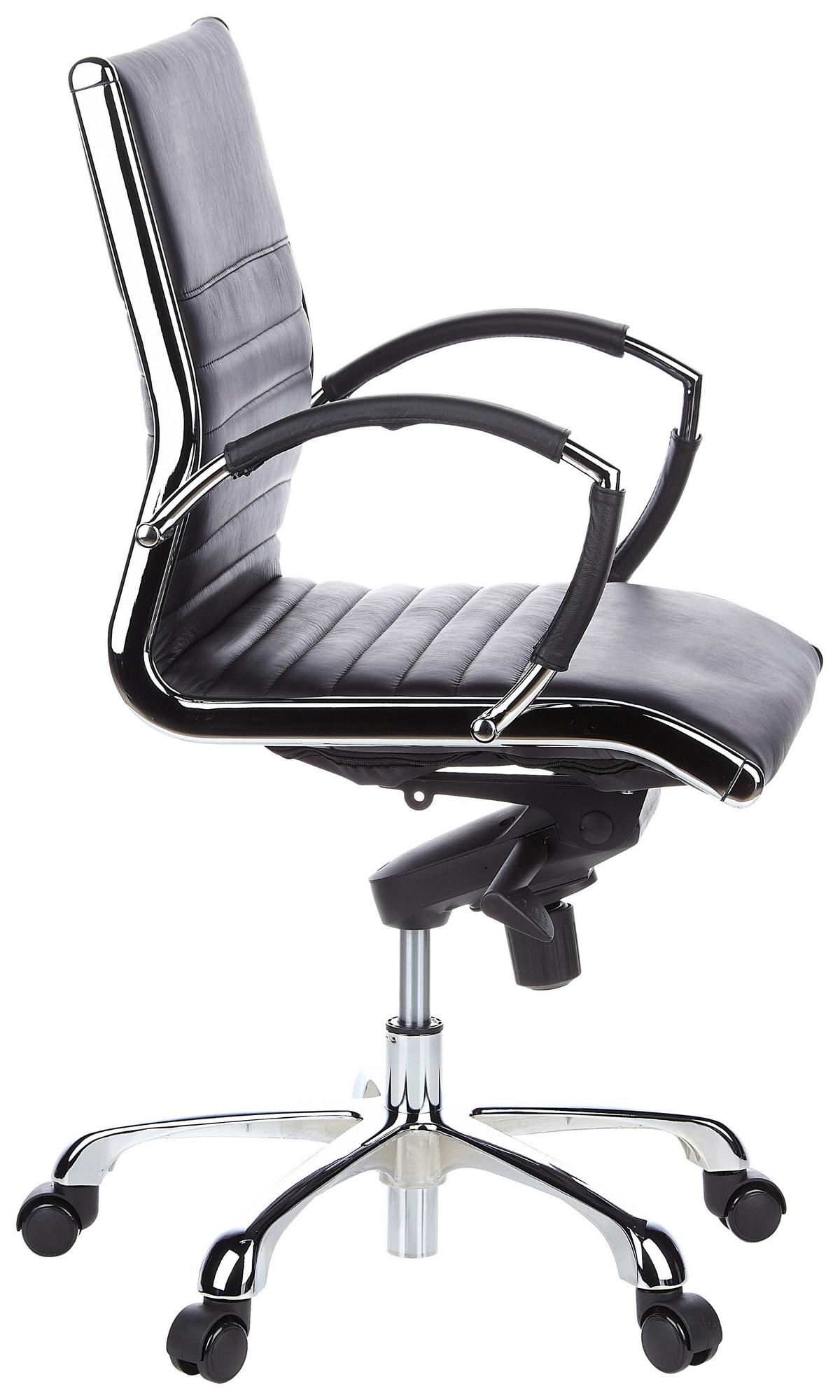 Drehstuhl Parma 10 Schwarz - Chromfarben/Schwarz, MODERN, Leder/Kunststoff (60/111/50cm) - MID.YOU