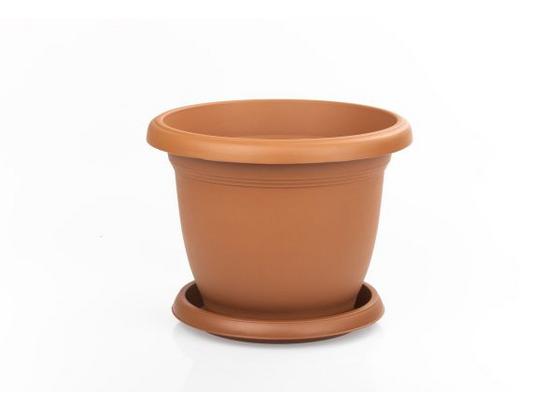 Pflanztopf Irene Untersetzer - Anthrazit/Terra cotta, KONVENTIONELL, Kunststoff (24,5cm) - Ombra Pflanztopf Irene Untersetzer - Anthrazit/Terra cotta, KONVENTIONELL, Kunststoff (24,5cm) - Ombra