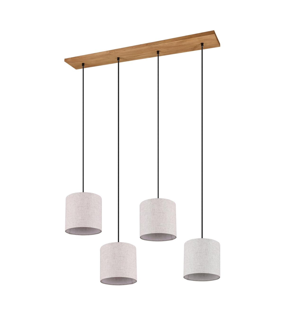 Hängeleuchte 302100430 Elmau - Braun/Weiß, Natur, Textil/Metall (100/20/150cm) - Trio Leuchten