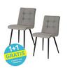 Polsterstuhl Matteo Dunkelgrau Leinenoptik - Dunkelgrau/Schwarz, MODERN, Holz/Textil (43/83/55cm) - Ondega