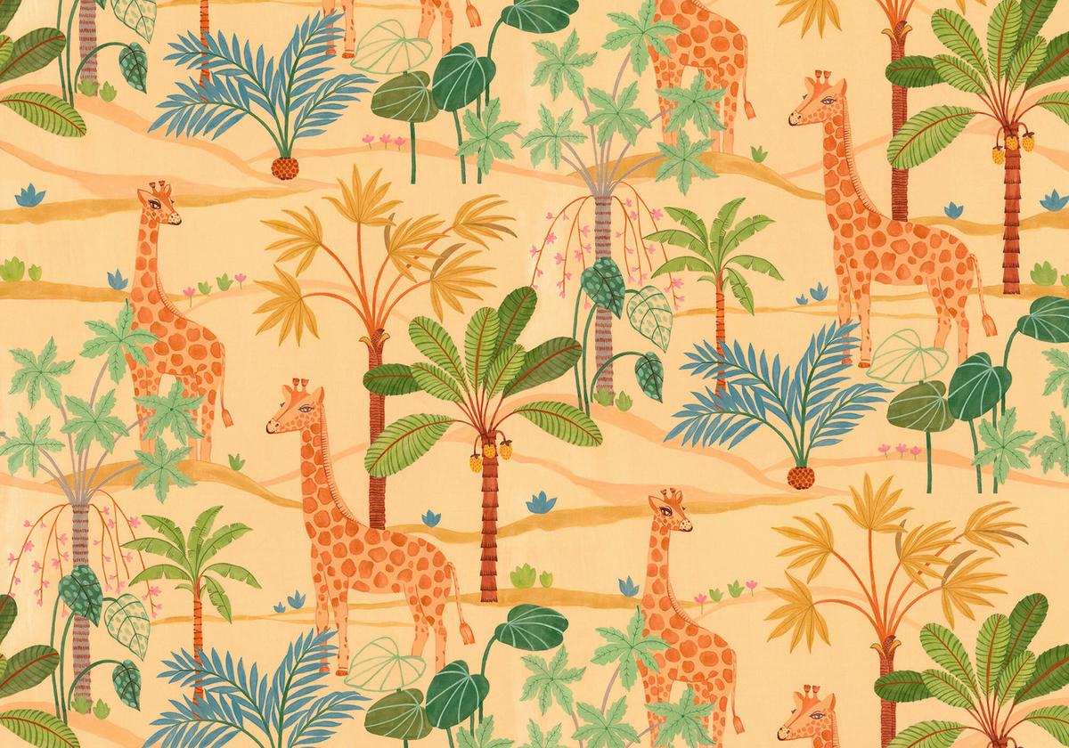 Fototapete Giraffe Crew - Multicolor, Trend, Papier (400/280/1cm)