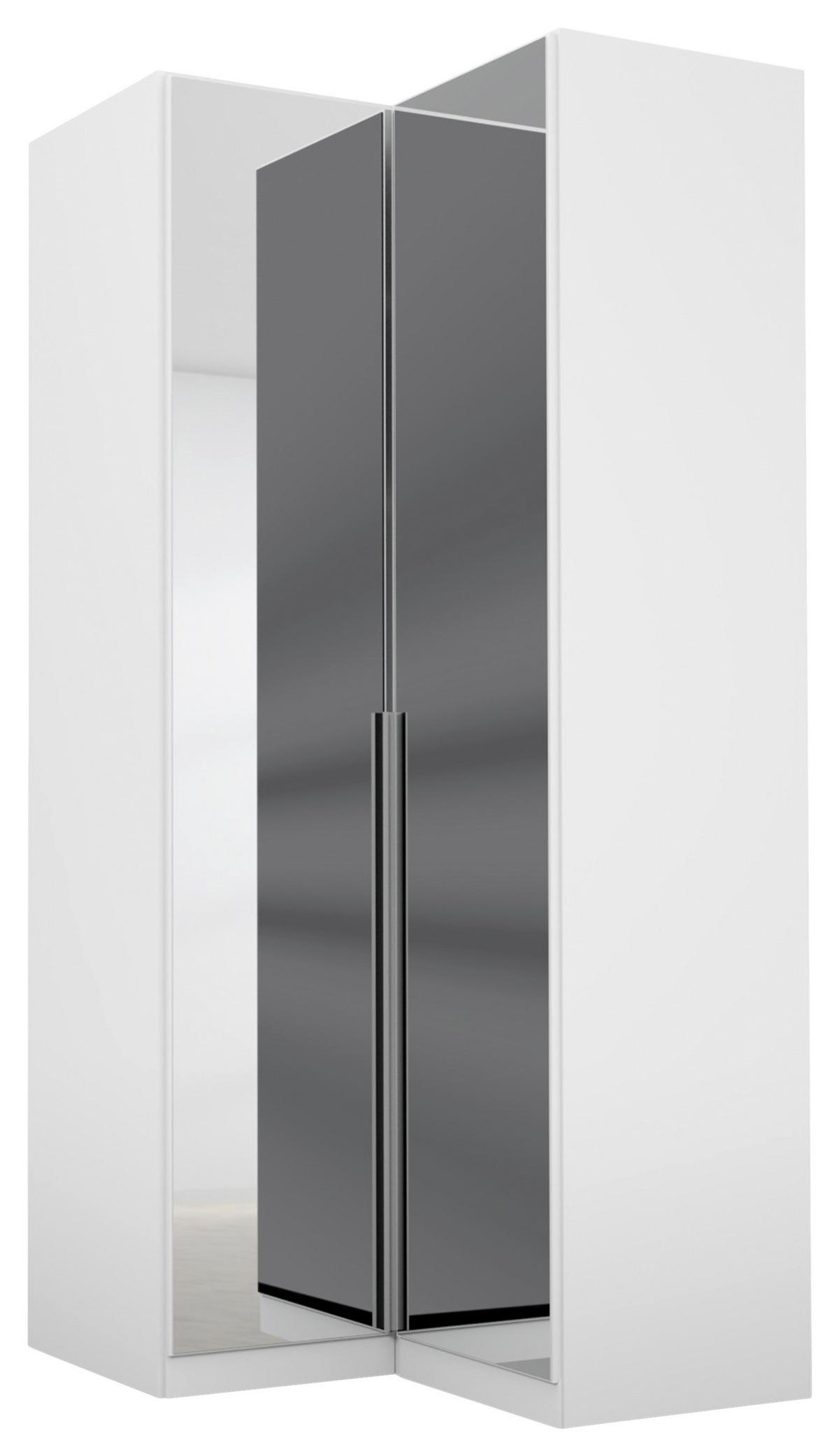 Eckkleiderschrank in Weiß