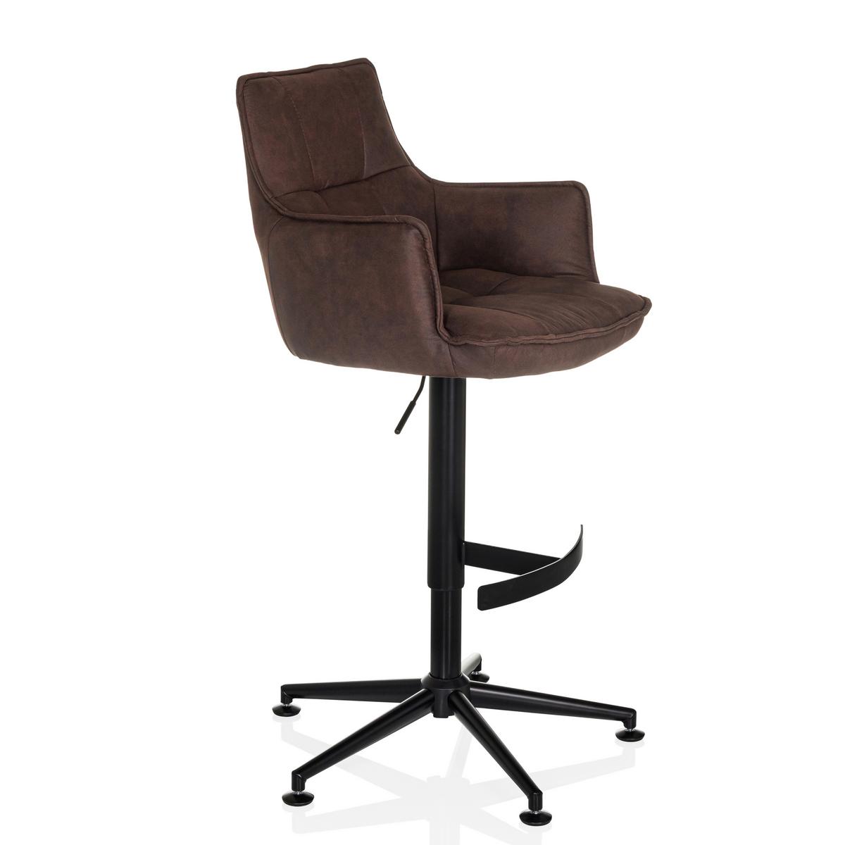 Barhocker Soalo Life High Braun B: 55 Cm - Schwarz/Braun, MODERN, Kunststoff/Textil (55/93/56cm) - MID.YOU